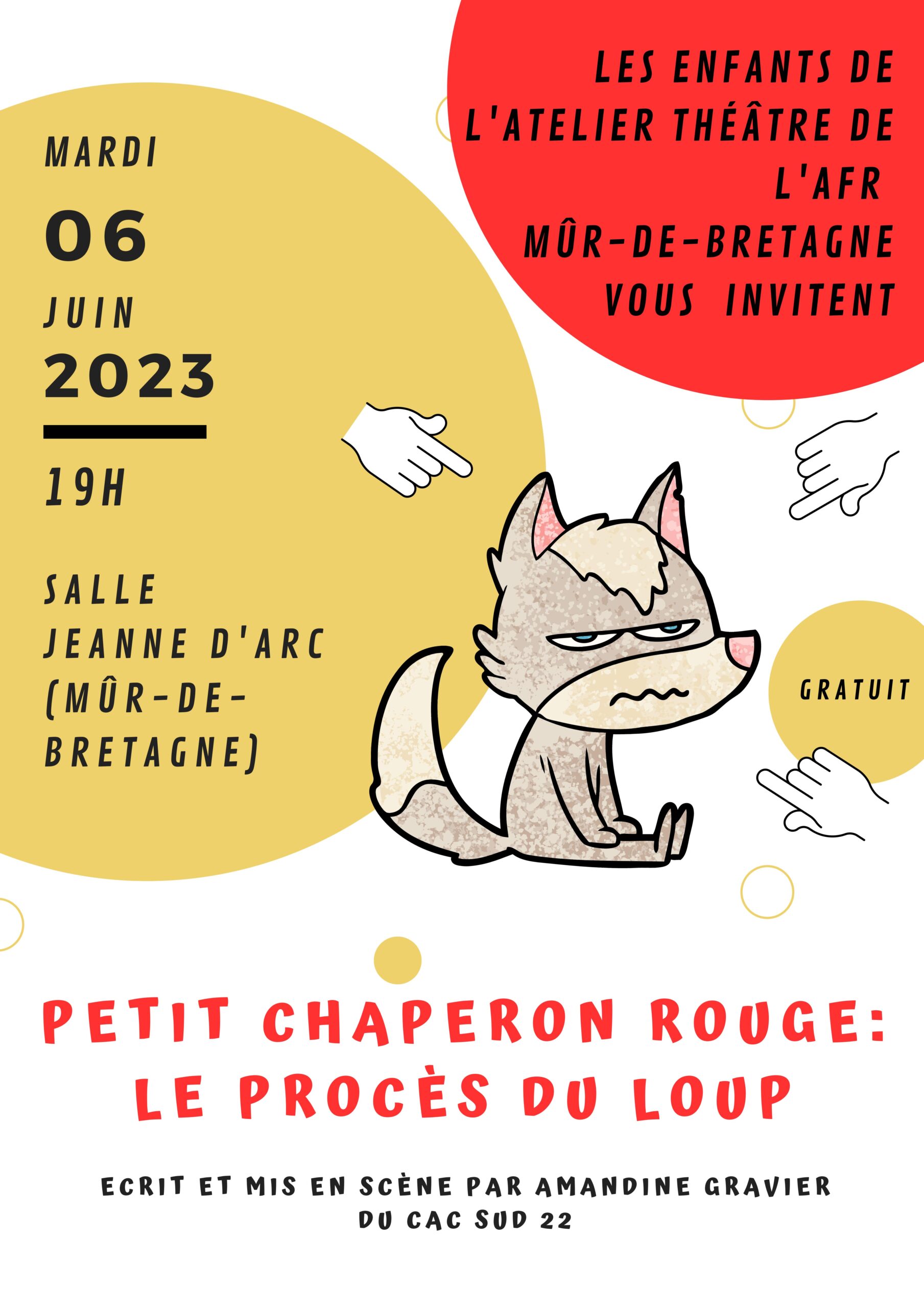 Théatre "Petit chaperon rouge : le procès du loup"
