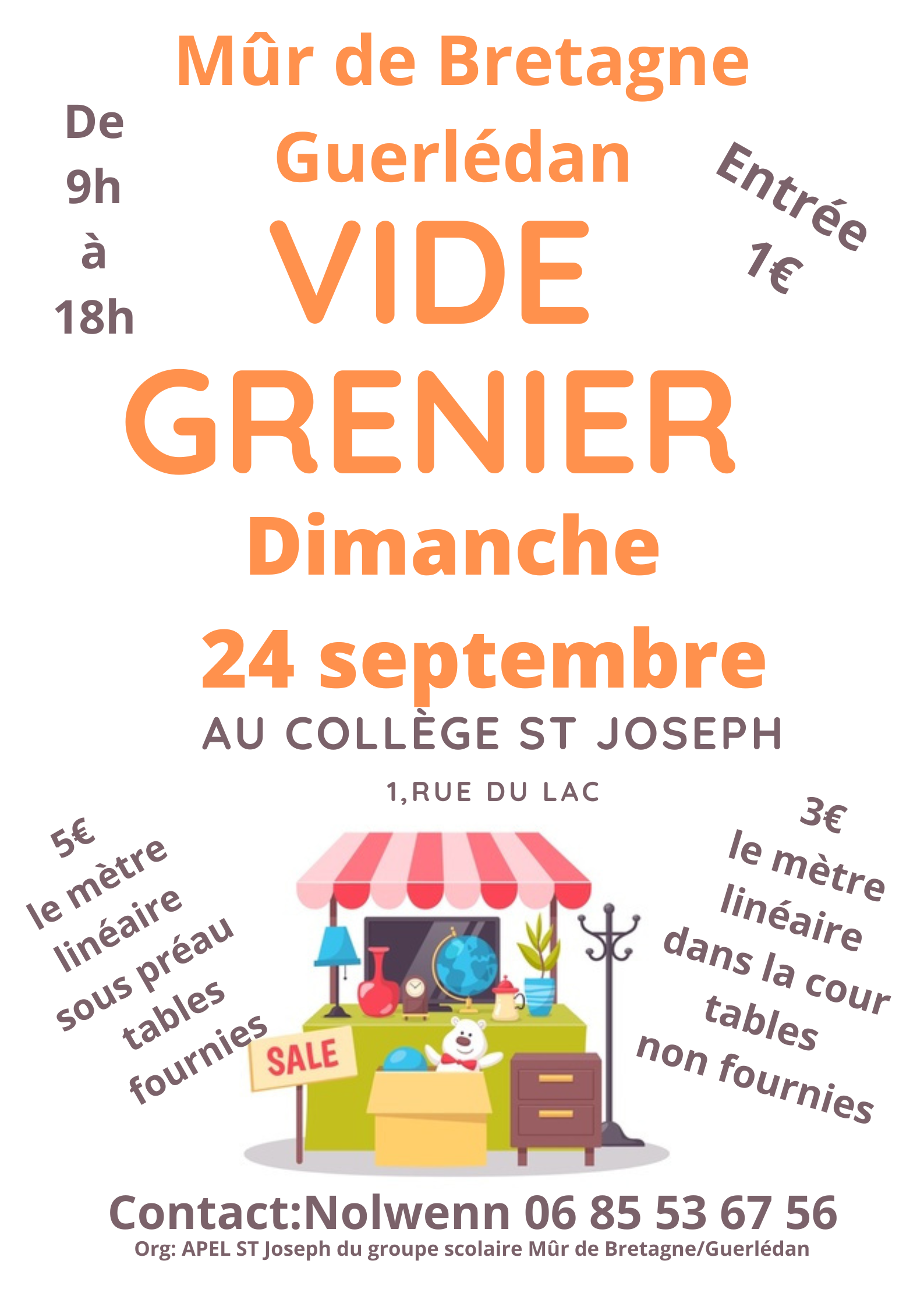 Vide grenier - APEL Saint-Joseph Mûr-de-Bretagne
