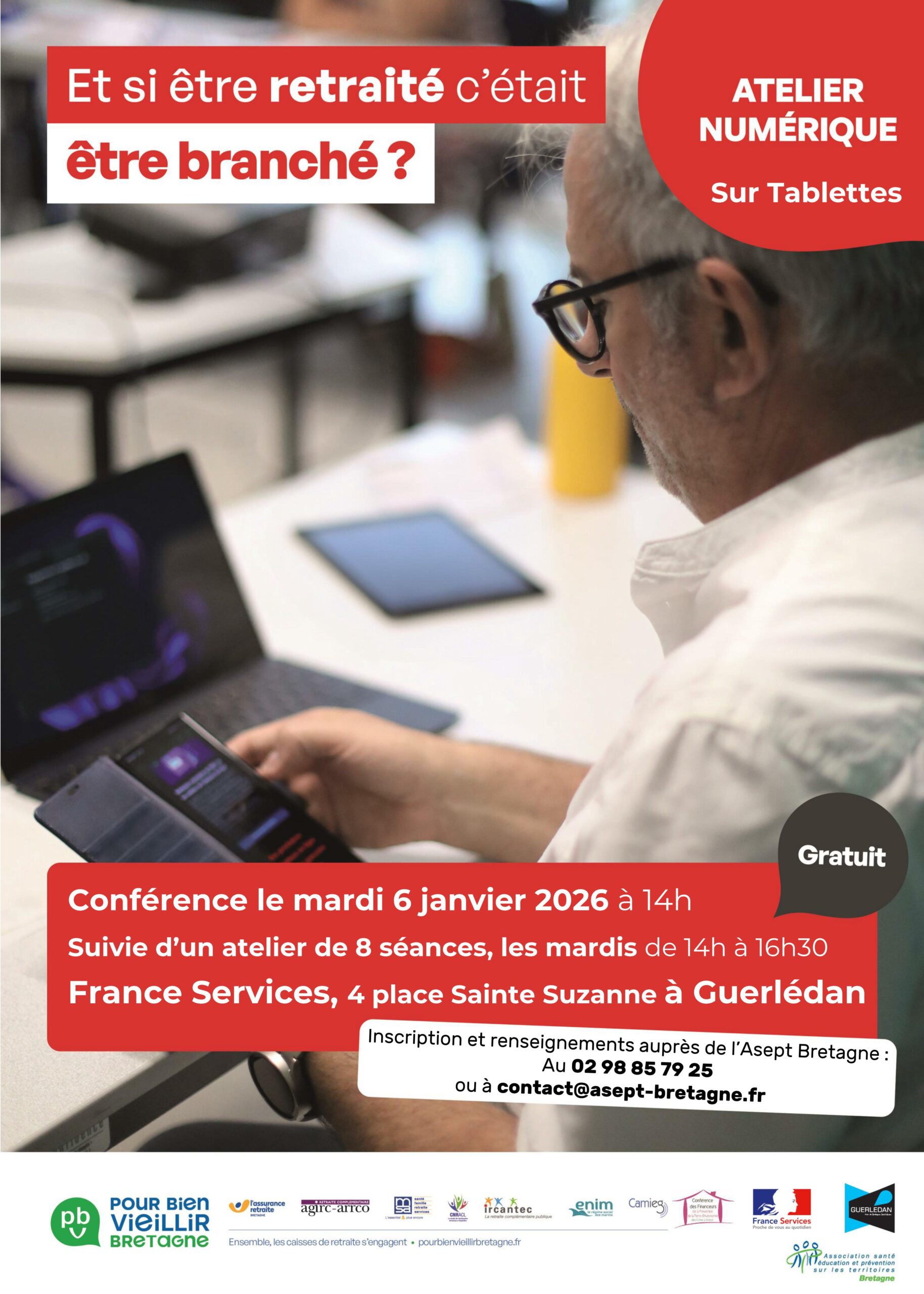Atelier numérique sur tablettes - France Services Guerlédan