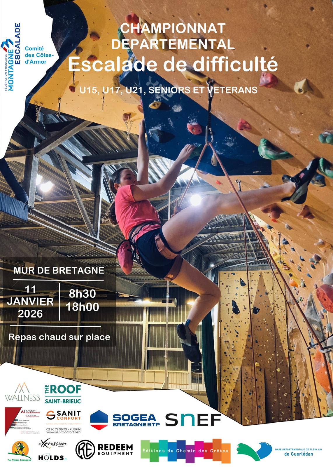 Championnat départemental - Escalade de difficulté