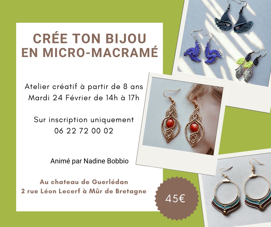 Crée ton bijou en micro-macramé ! Ateliers au château