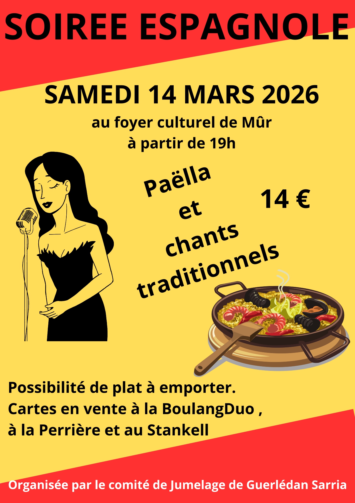 Soirée espagnole - Comité de jumelage de Guerlédan Sarria