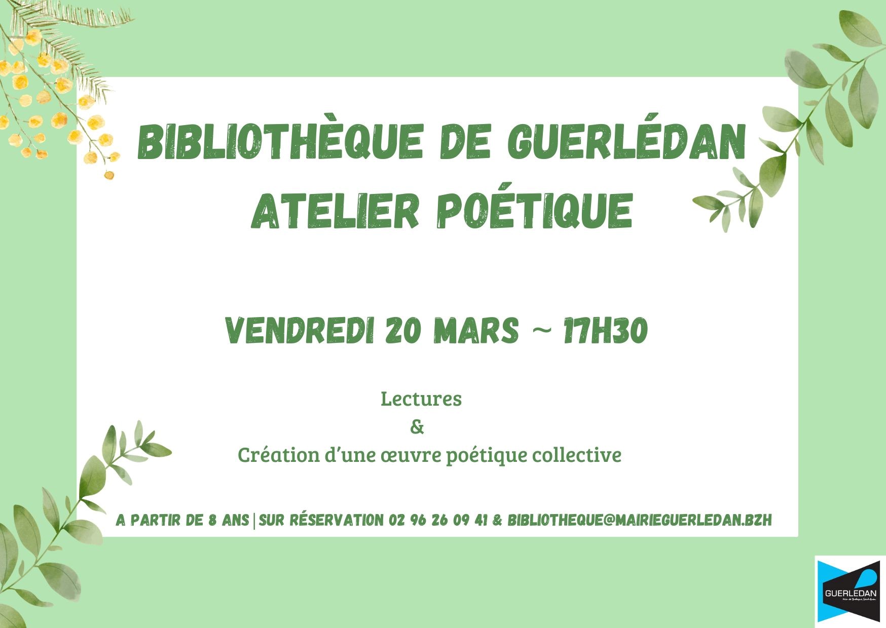 Atelier poétique - Bibliothèque de Guerlédan