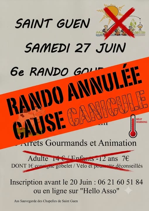 ANNULEE !!! 6ème Rando gourmande – Saint Guen