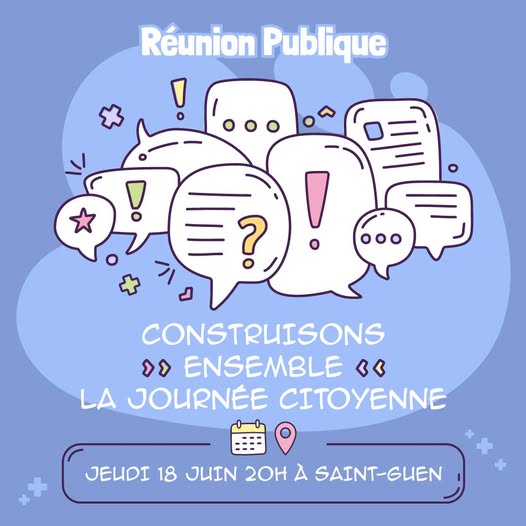 Réunion publique "Construisons ensemble la journée citoyenne"