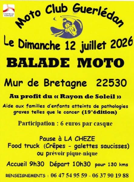 Balade moto au profit de "Rayon de Soleil"