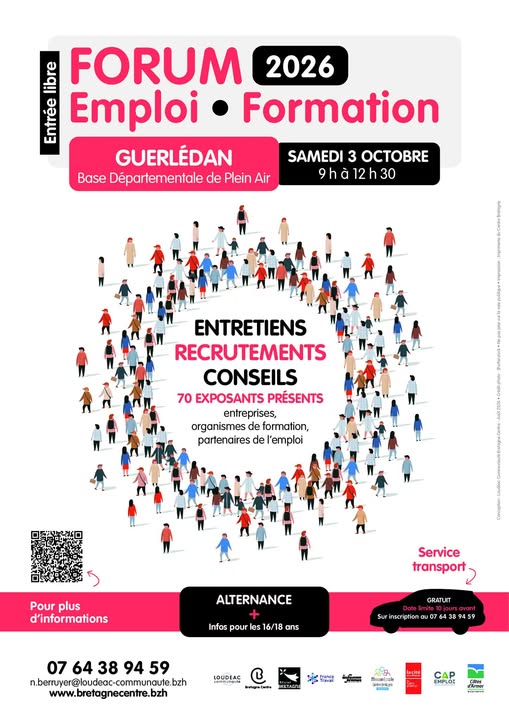 📢 FORUM EMPLOI & FORMATION À GUERLÉDAN : PLUS DE 80 EXPOSANTS ! 🚀