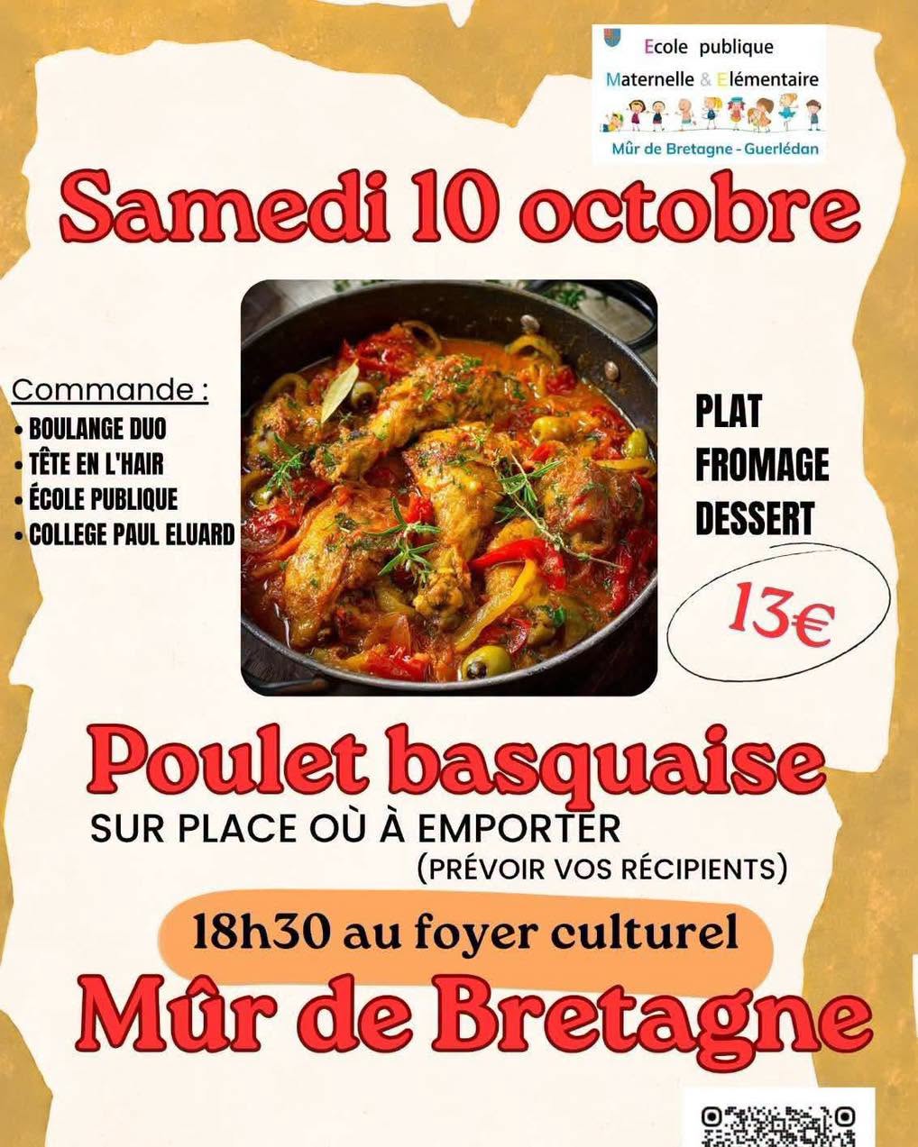 Poulet basquaise - Amicale laïque école publique